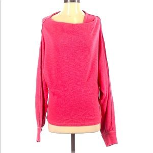 We The Free Pink Oversized Wide Neck Sweater with Batwing Arms, Size XS